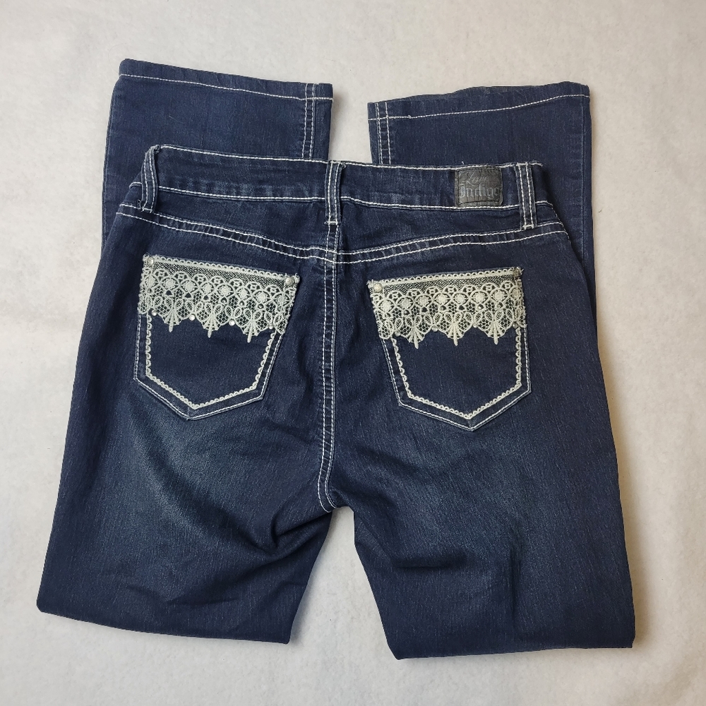 Love Indigo Lace Trim Jean's Sz 10